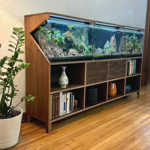 Aquarium Stand and Bookcase in Walnut
