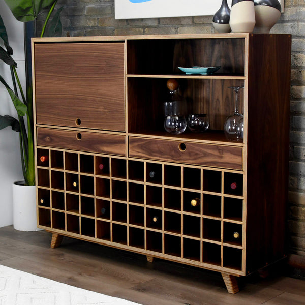 Liquor Cabinet and Wine Storage in Walnut